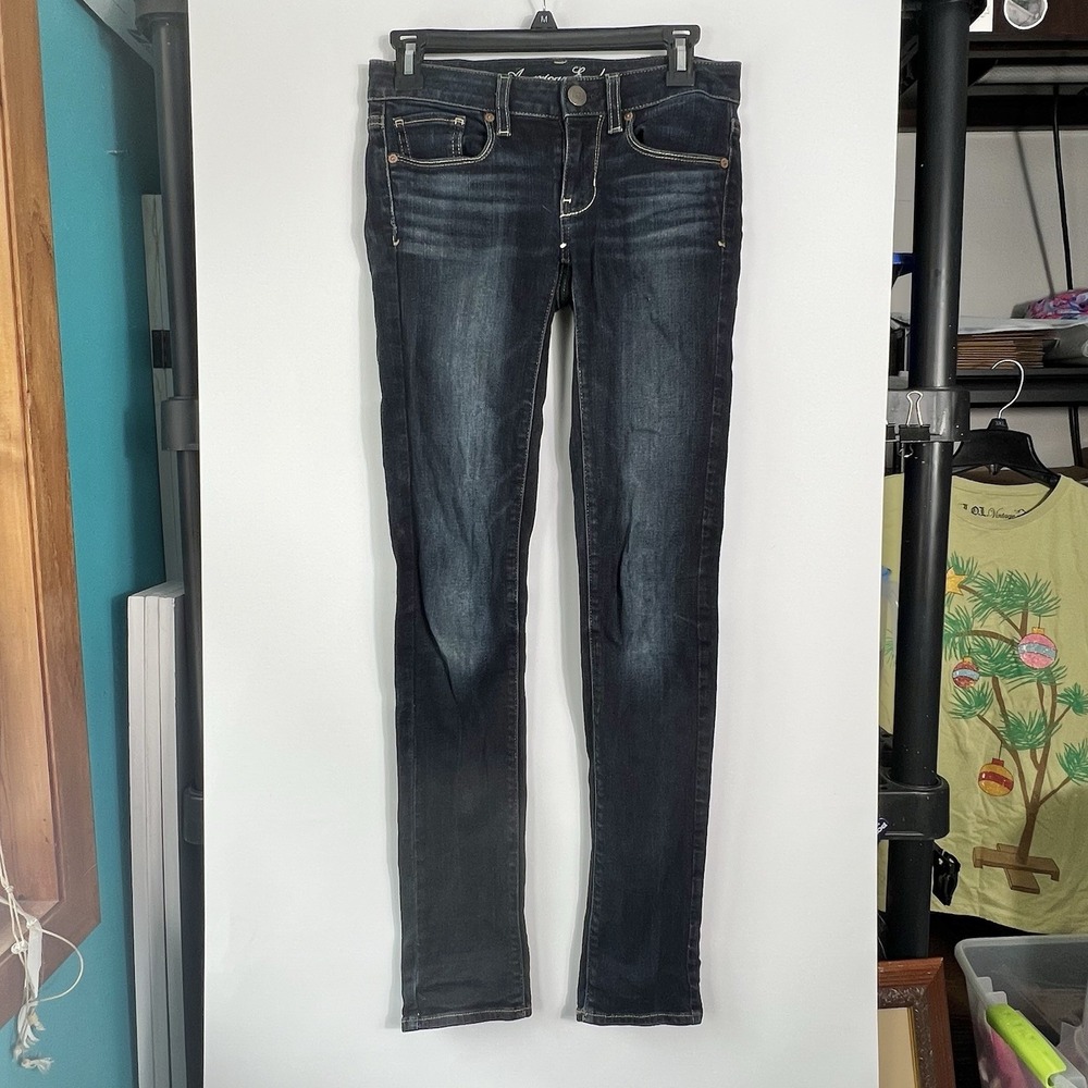 American Eagle Womens Size 2R Skinny Jeans Dark Wash Stretch Denim *see‎ Details